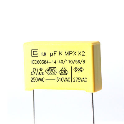 185K 125VAC X2 সেফটি ক্যাপাসিটর 1.8 Uf স্যাঁতসেঁতে পরিবেশে ভালো বৈশিষ্ট্য