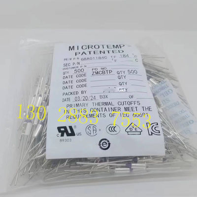 MICROTEMP G8A00072C থার্মাল ফিউজ বর্তমান বিচ্ছিন্ন ক্ষমতা 250VAC এ 25 এমপি পর্যন্ত G8A01Tf072C