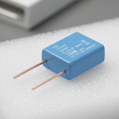 গর্ত X2 নিরাপত্তা ক্যাপাসিটর 310VAC রেট ভোল্টেজ সীসা তারের উপাদান টিনযুক্ত তামা বৈদ্যুতিক গোলমাল দমন জন্য ডিজাইন