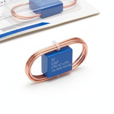 টিনযুক্ত তামার লিড তার উপাদান X2 সেফটি ক্যাপাসিটর ক্যাপাসিট্যান্স টলারেন্স প্লাস মাইনাস ২০ শতাংশ রেট করা সার্জ ভোল্টেজ রেট করা ভোল্টেজের ২.৫ গুণ
